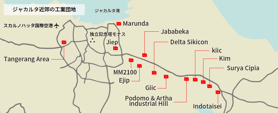 ジャカルタ工業団地一覧