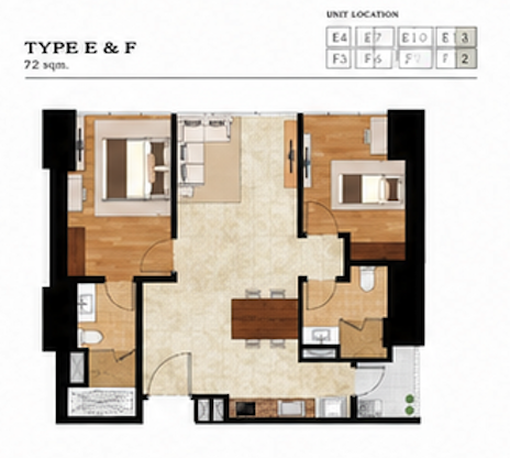 2 Bedroom 72sqm Type EF