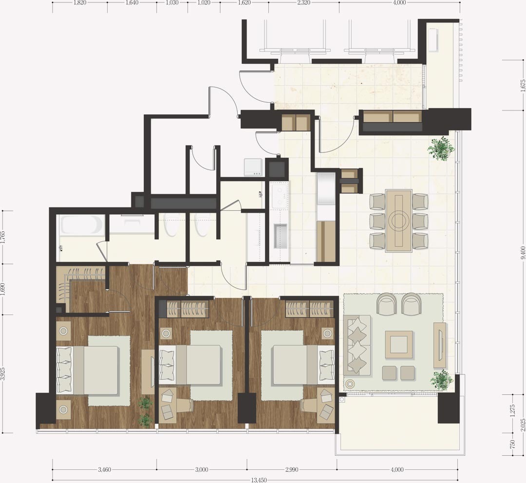 3bed 149sqm 間取り図