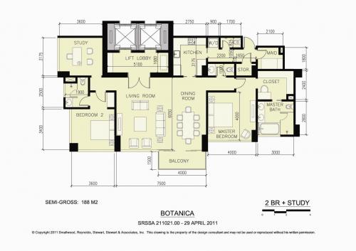 Botanica 2Bed Plus 1 Floor Plan