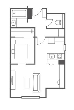 デラックス 50sqm 間取り図
