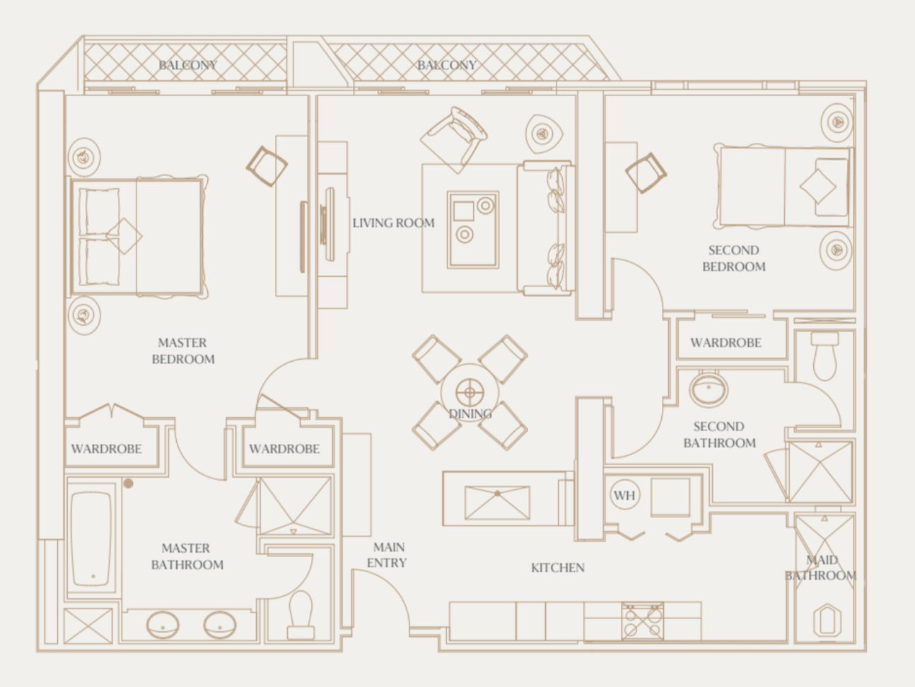 2bed 115sqm Floor Plan