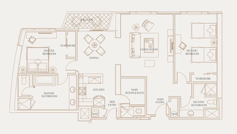 2bed 141sqm Floor Plan