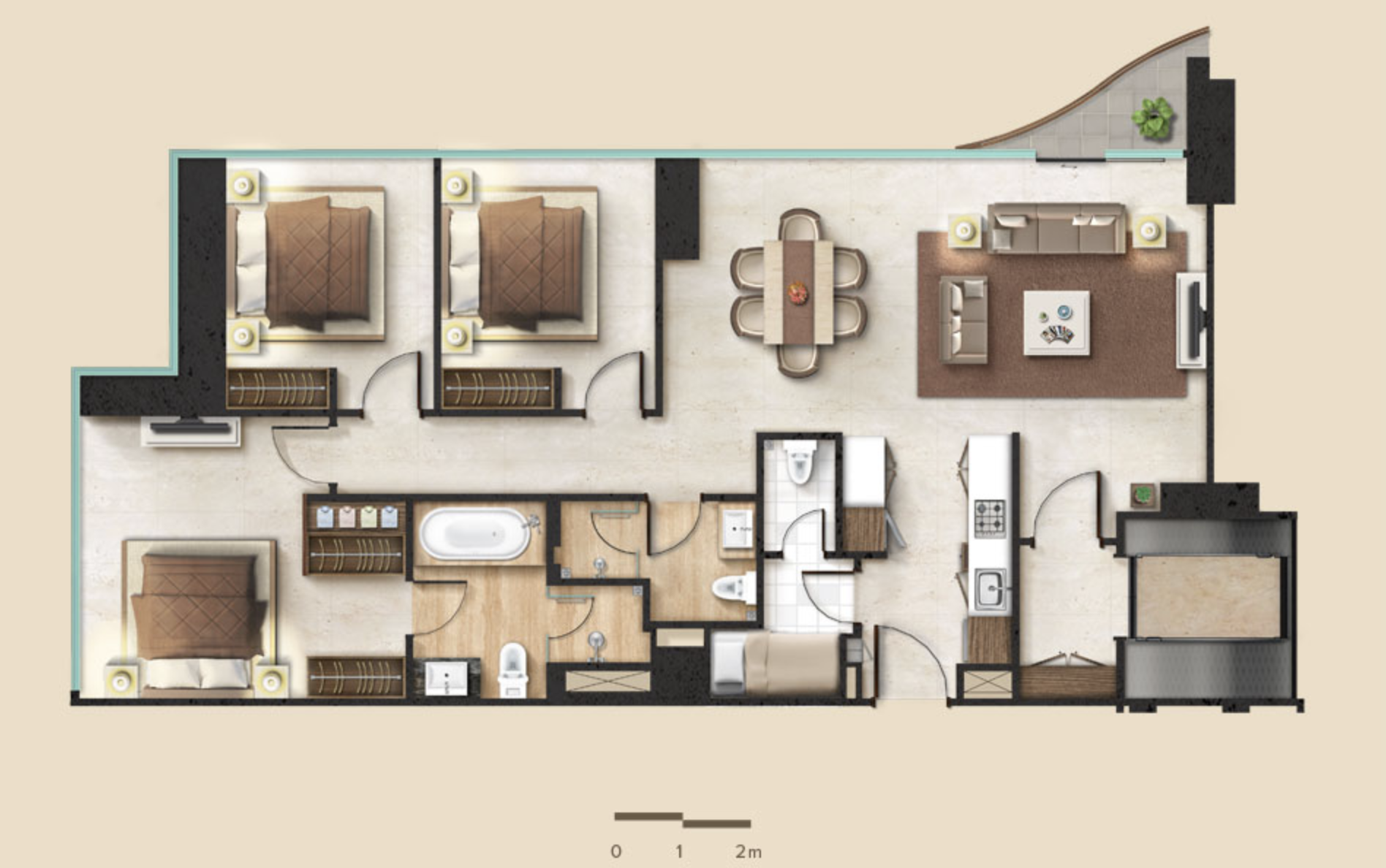 3bed 143sqm Floor Plan
