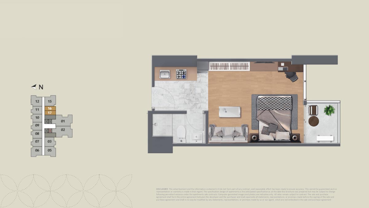 1 Bedroom Floor Plan
