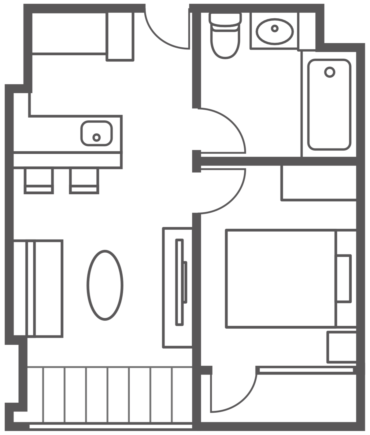 1 Bedroom 47sqm Type 1 間取り図