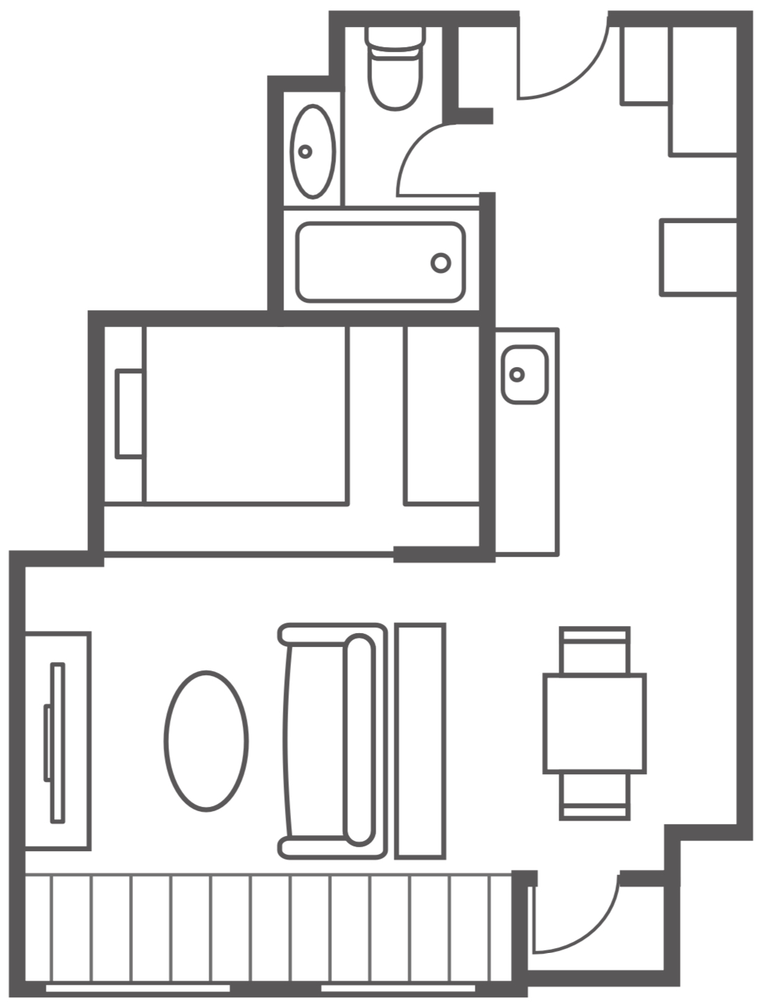 1 Bedroom 58sqm Type 1 間取り図