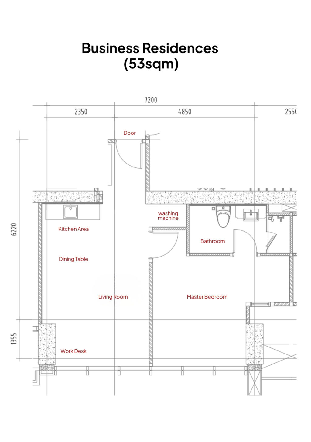 1 Bedroom 間取り図