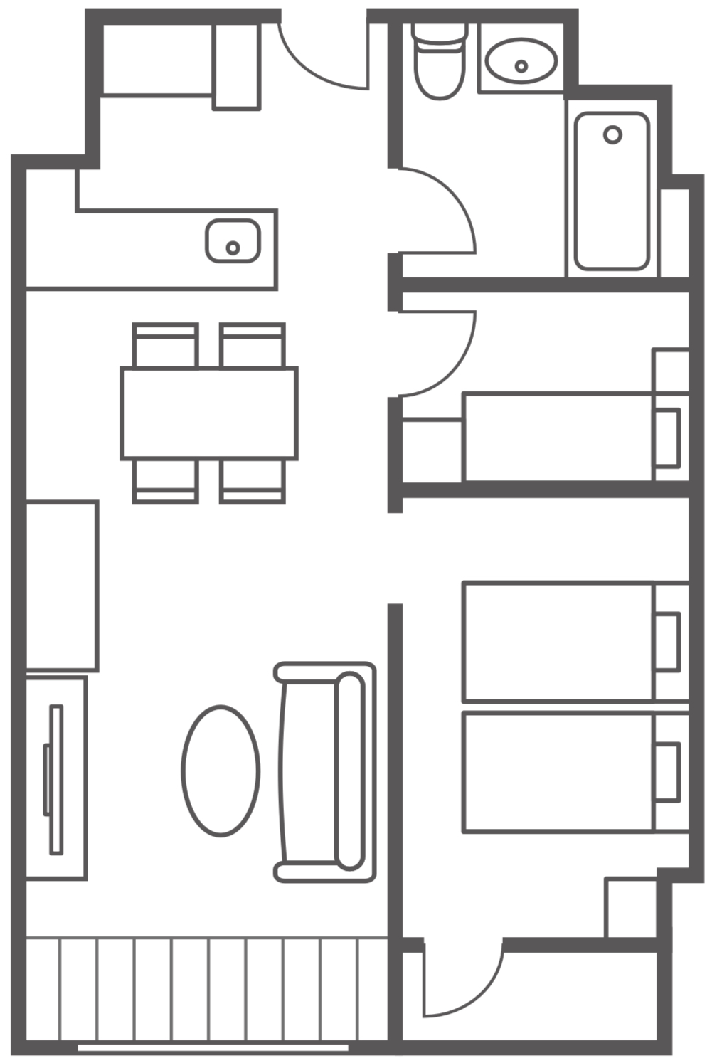 2 Bedroom 69sqm 間取り図