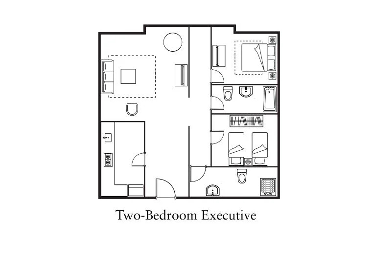 2 Bedroom Executive 間取り図