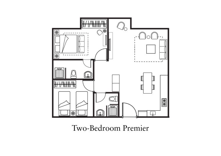 2 Bedroom Premier 間取り図