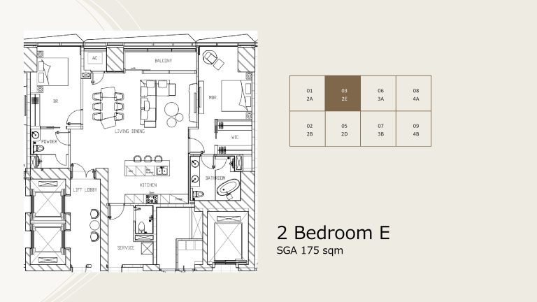 Two Sudirman 2 Bedroom 175sqm 間取り図 別タイプ