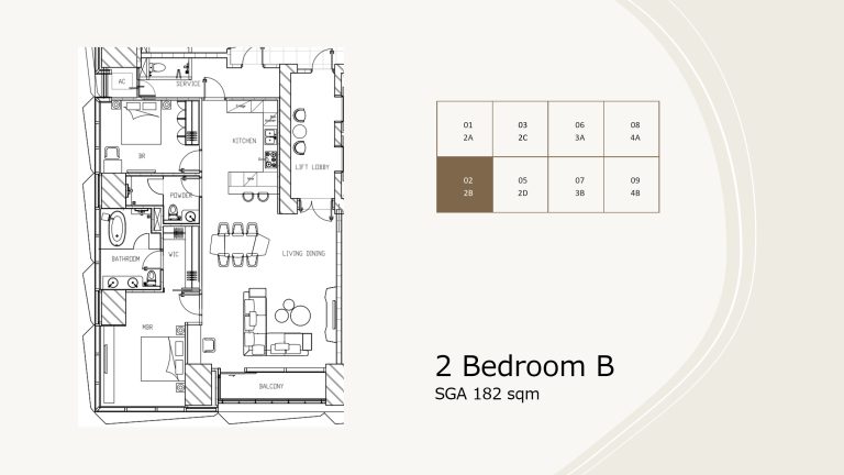 Two Sudirman 2 Bedroom 182sqm 間取り図