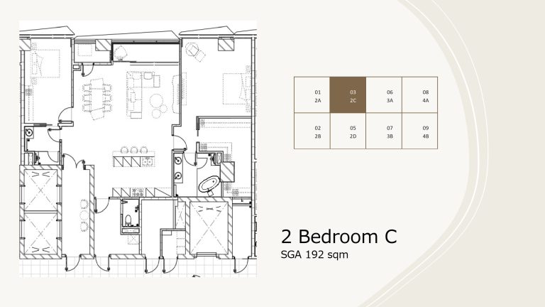 Two Sudirman 2 Bedroom 192sqm 間取り図