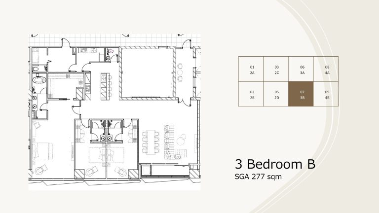 Two Sudirman 3 Bedroom 277sqm 間取り図