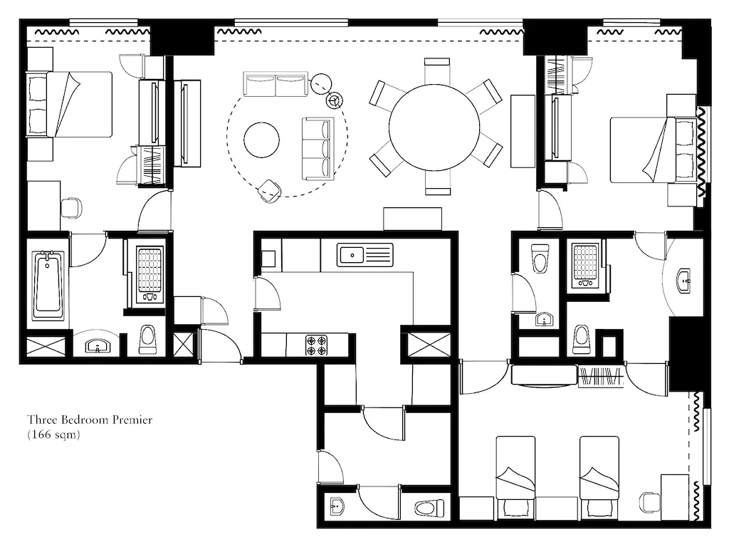 3 Bedroom Premier 232sqm 間取り図