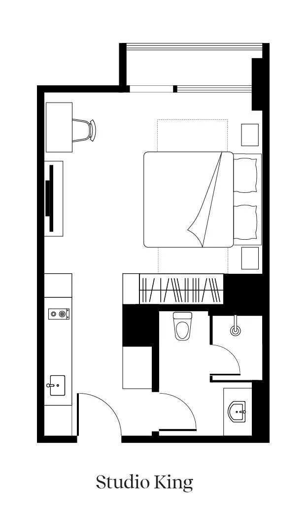 Studio Premier 38sqm 間取り図