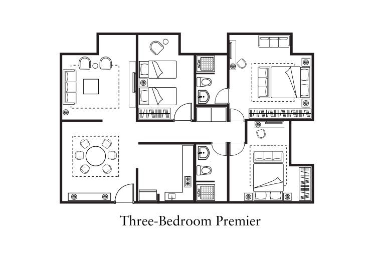 3 Bedroom Premier 間取り図