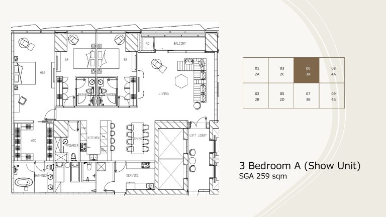 Two Sudirman 3 Bedroom 259sqm 間取り図