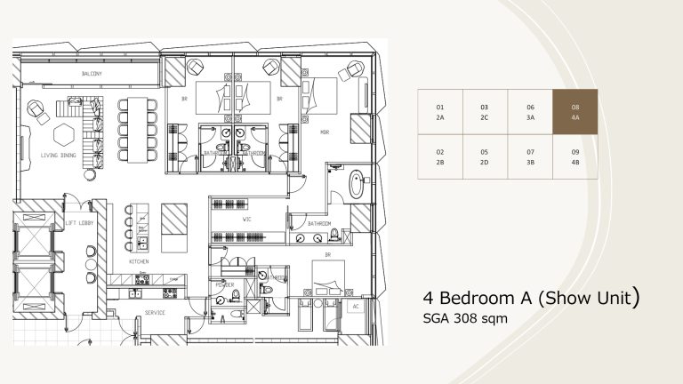 Two Sudirman 4 Bedroom 308sqm 間取り図
