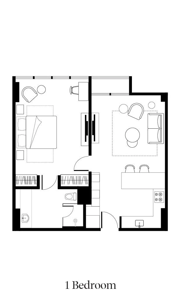 1 Bedroom 66sqm 間取り図