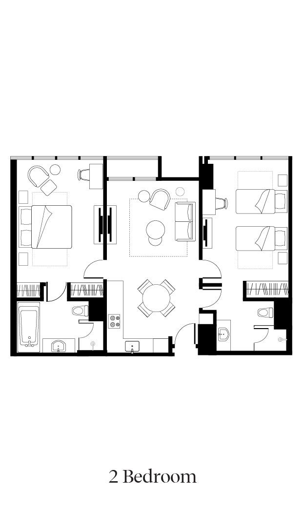 2 Bedroom 93sqm 間取り図
