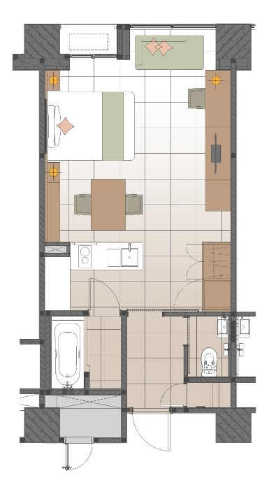 AXIA Deluxe Living 39sqm Floor Plan