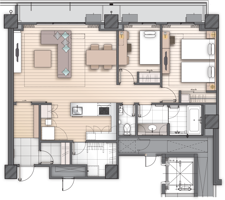 AXIA Room K2 112sqm Floor Plan