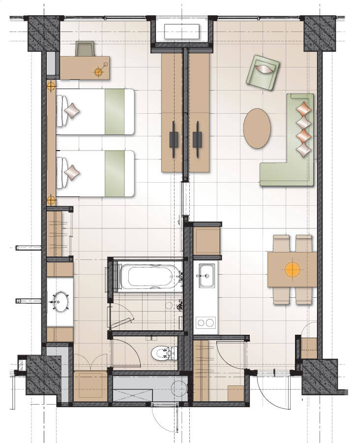 AXIA Deluxe Suite 68sqm Floor Plan