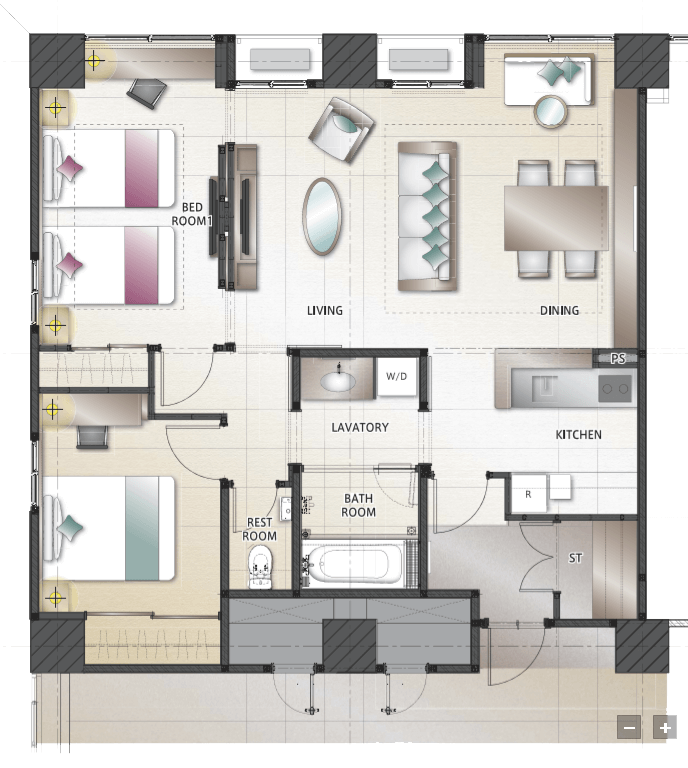 AXIA Premier Suite C 81sqm Floor Plan