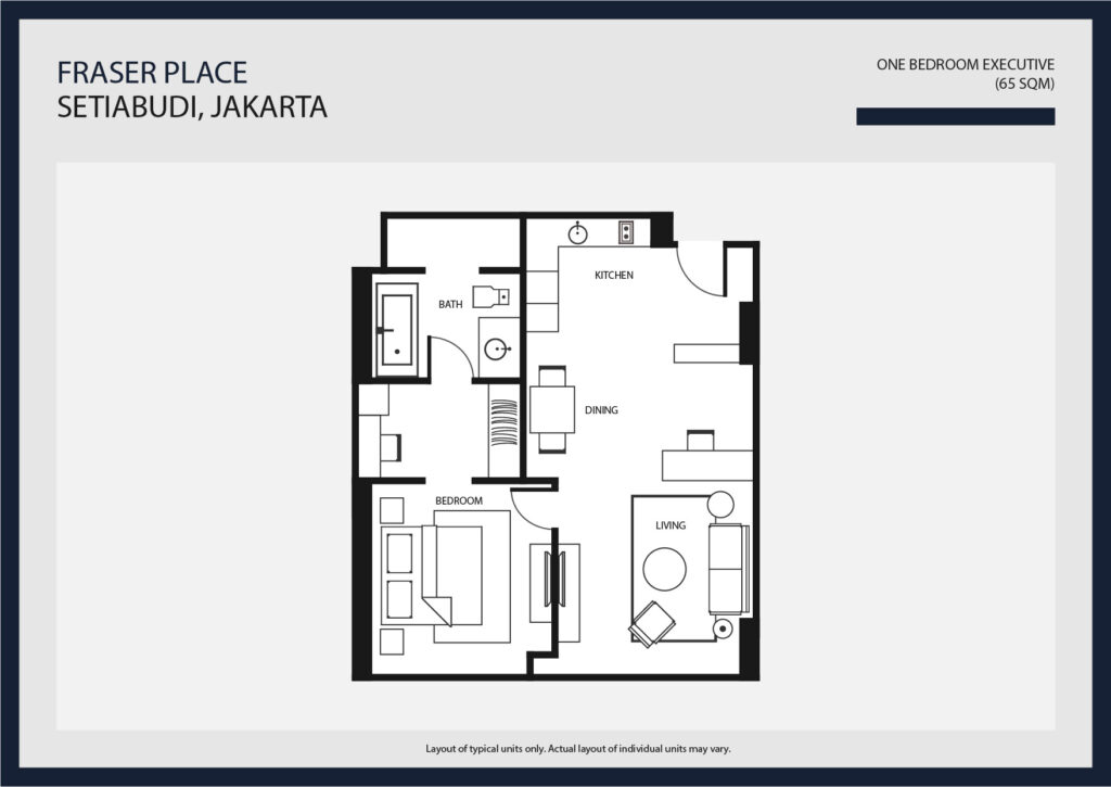 Fraser Place Setiabudi One Bedroom Executive Floor Plan