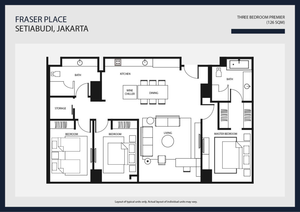 Fraser Place Setiabudi Three Bedroom Premier Floor Plan