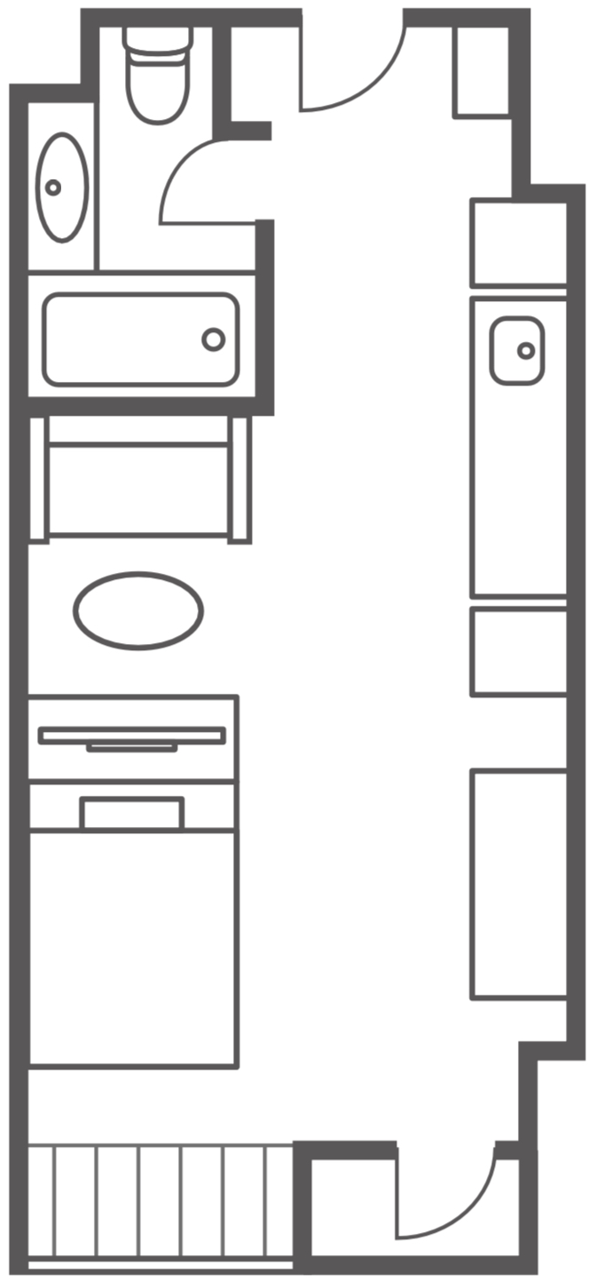 Studio 42sqm 間取り図