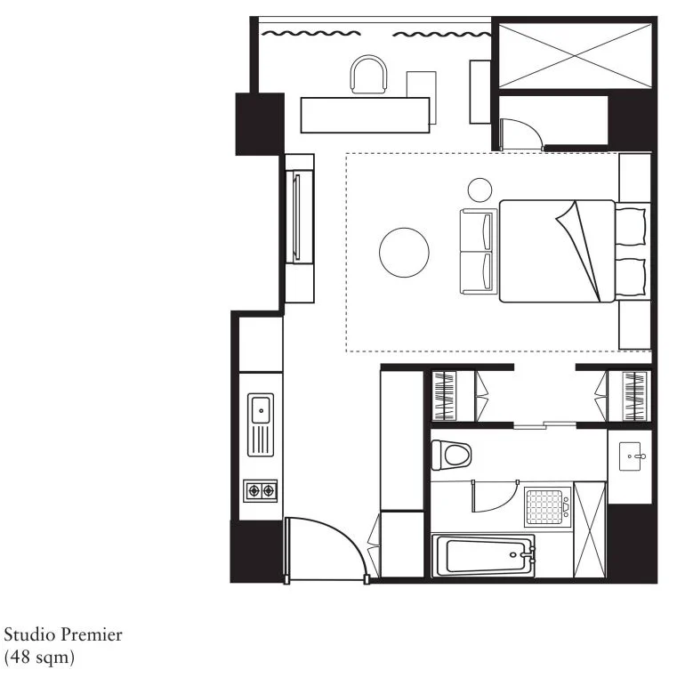 Studio Premier 48sqm 間取り図