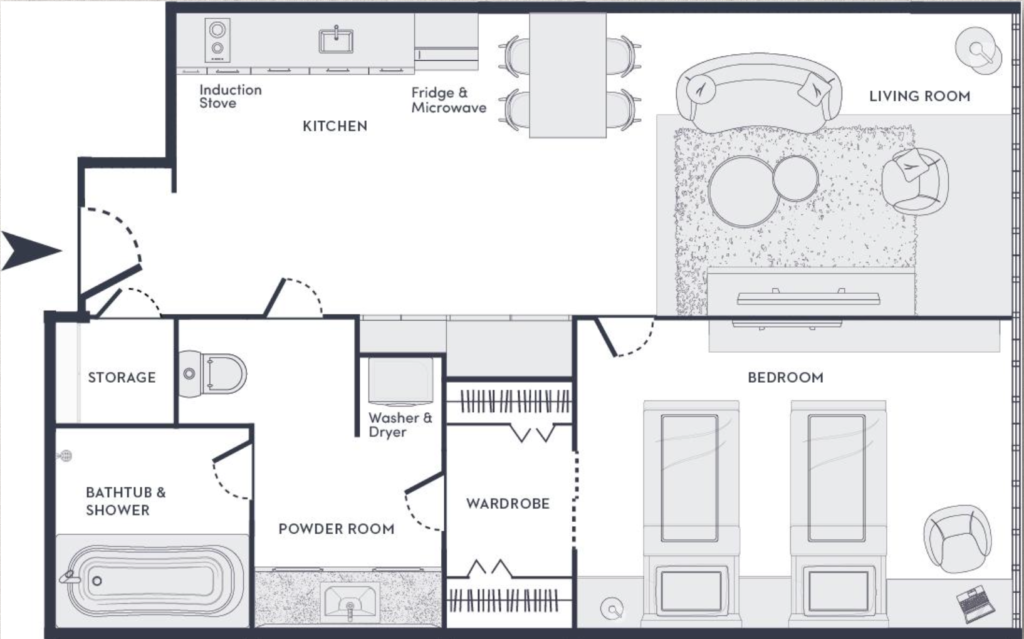 Signature 1 Bedroom 51sqm 間取り図