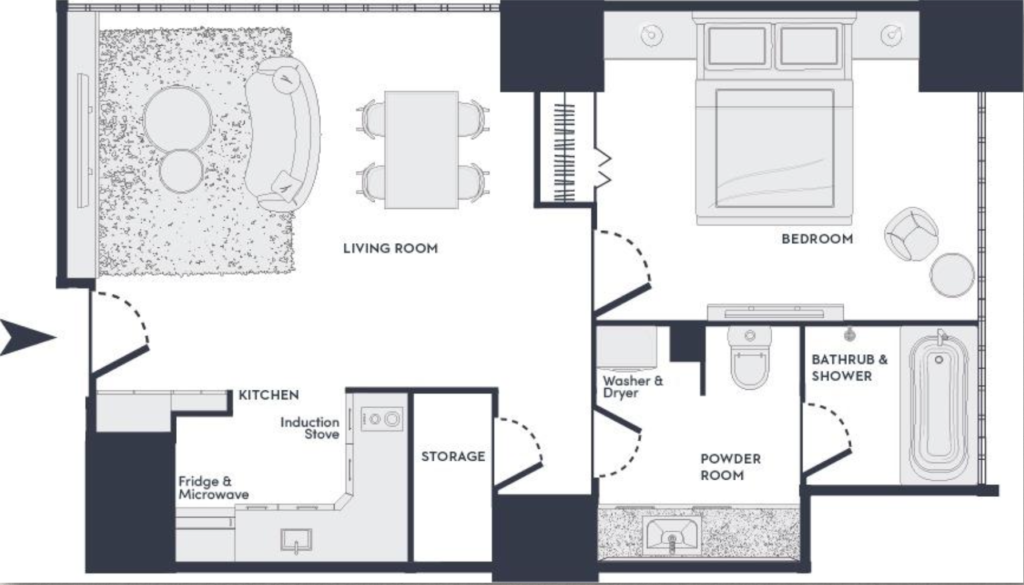 Signature Suite Panorama 1 Bedroom 62sqm 間取り図