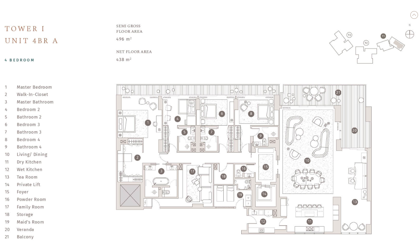 Tower 1 4bed Floor Plan