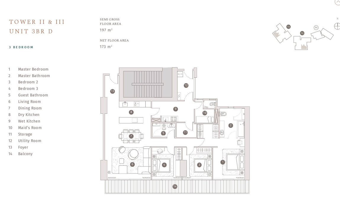 Tower 2/3 3bed Floor Plan