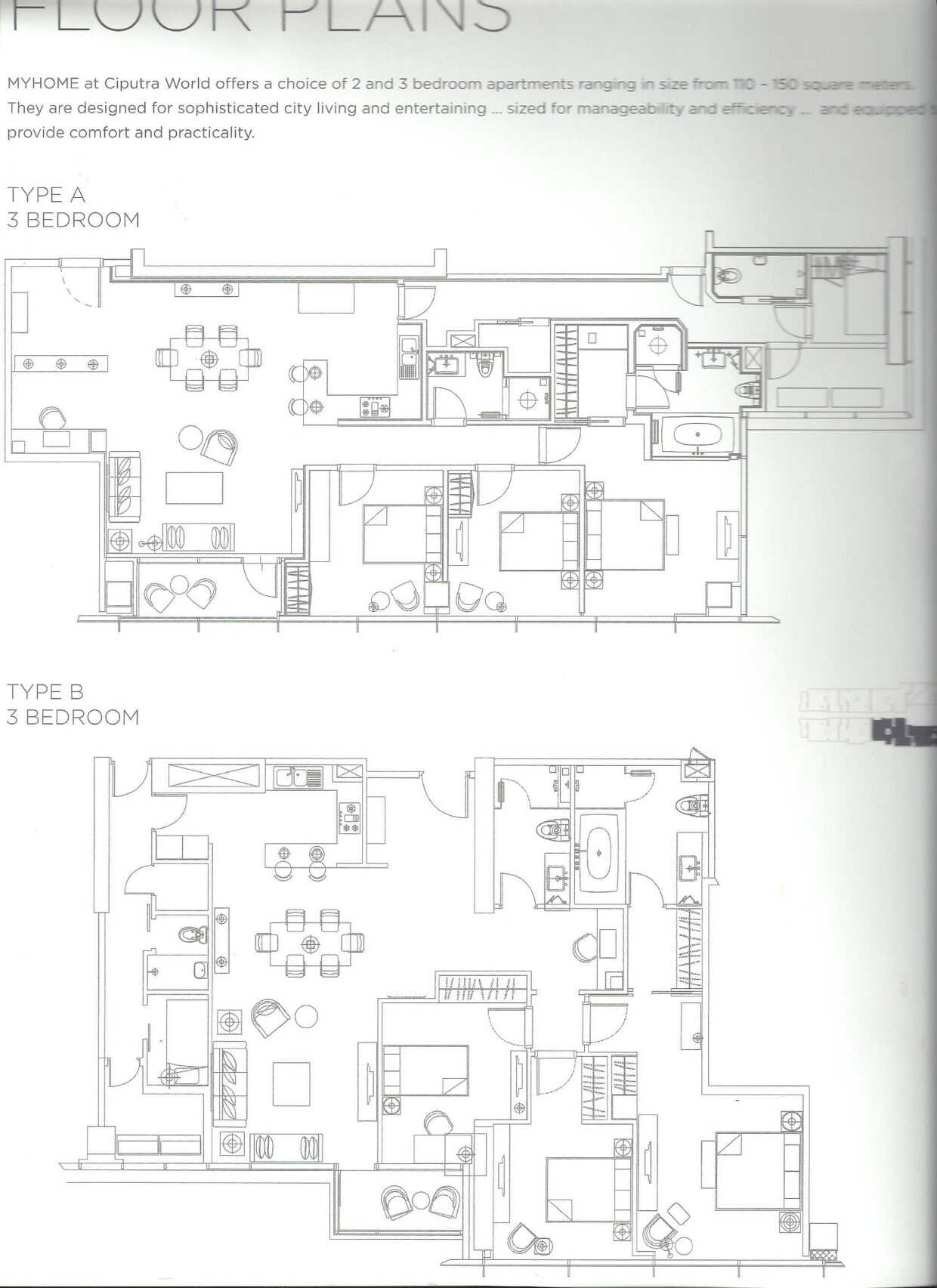 My Home Ciputra World 1 Type A B Floor Plan