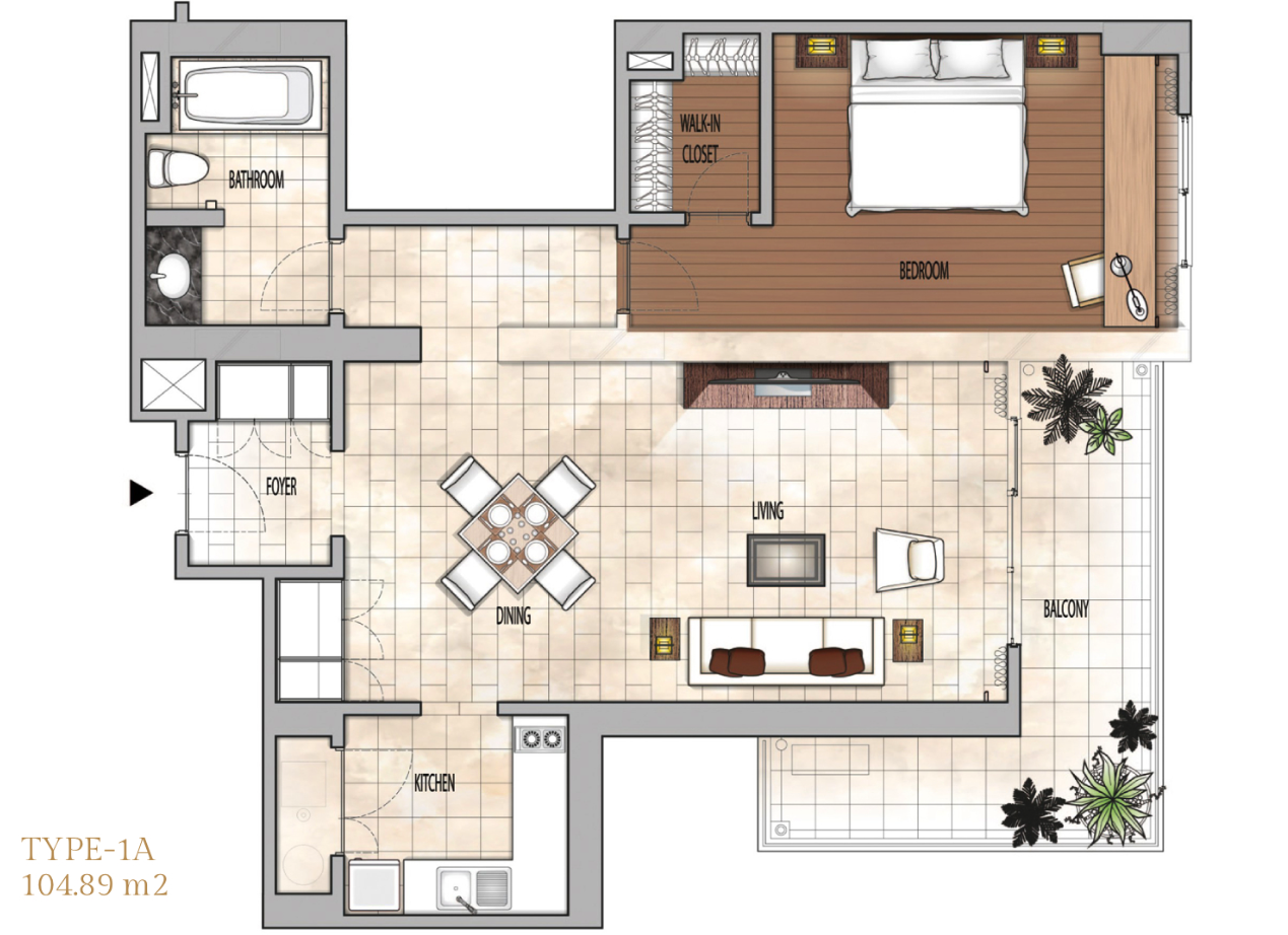 Plaza Senayan Apartment Tower C/D Floor Plan 1