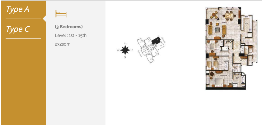 Tower 2 Lavender Floor Plan 3