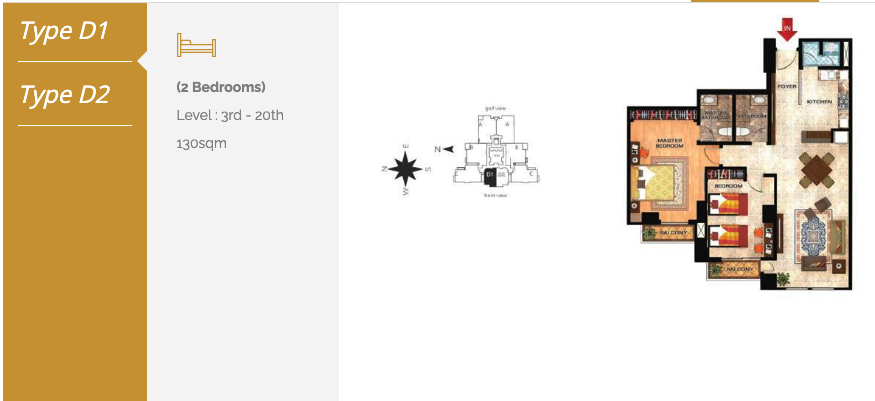 Tower 3 Orchid Floor Plan 1
