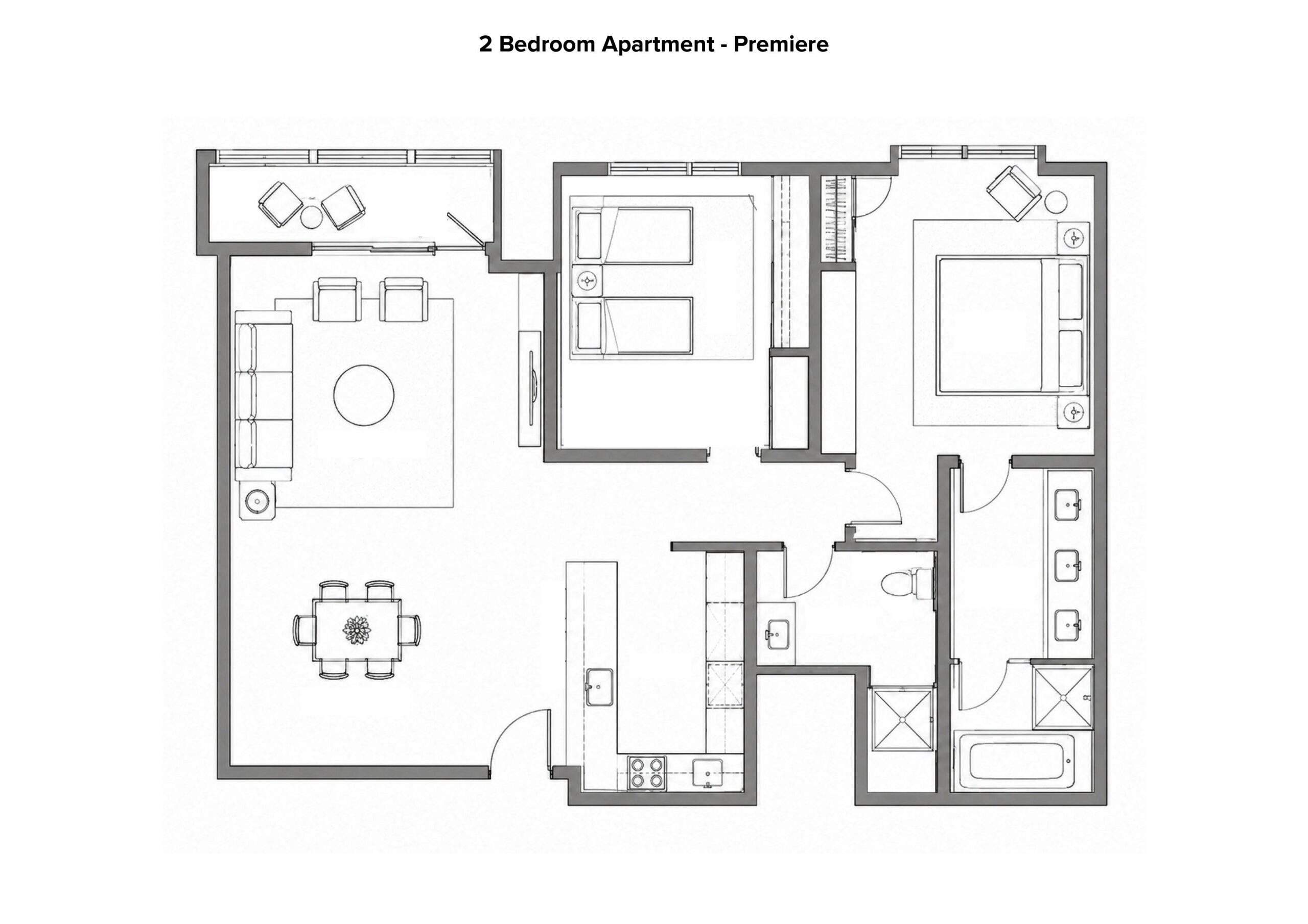2 Bedroom Premier 間取り図