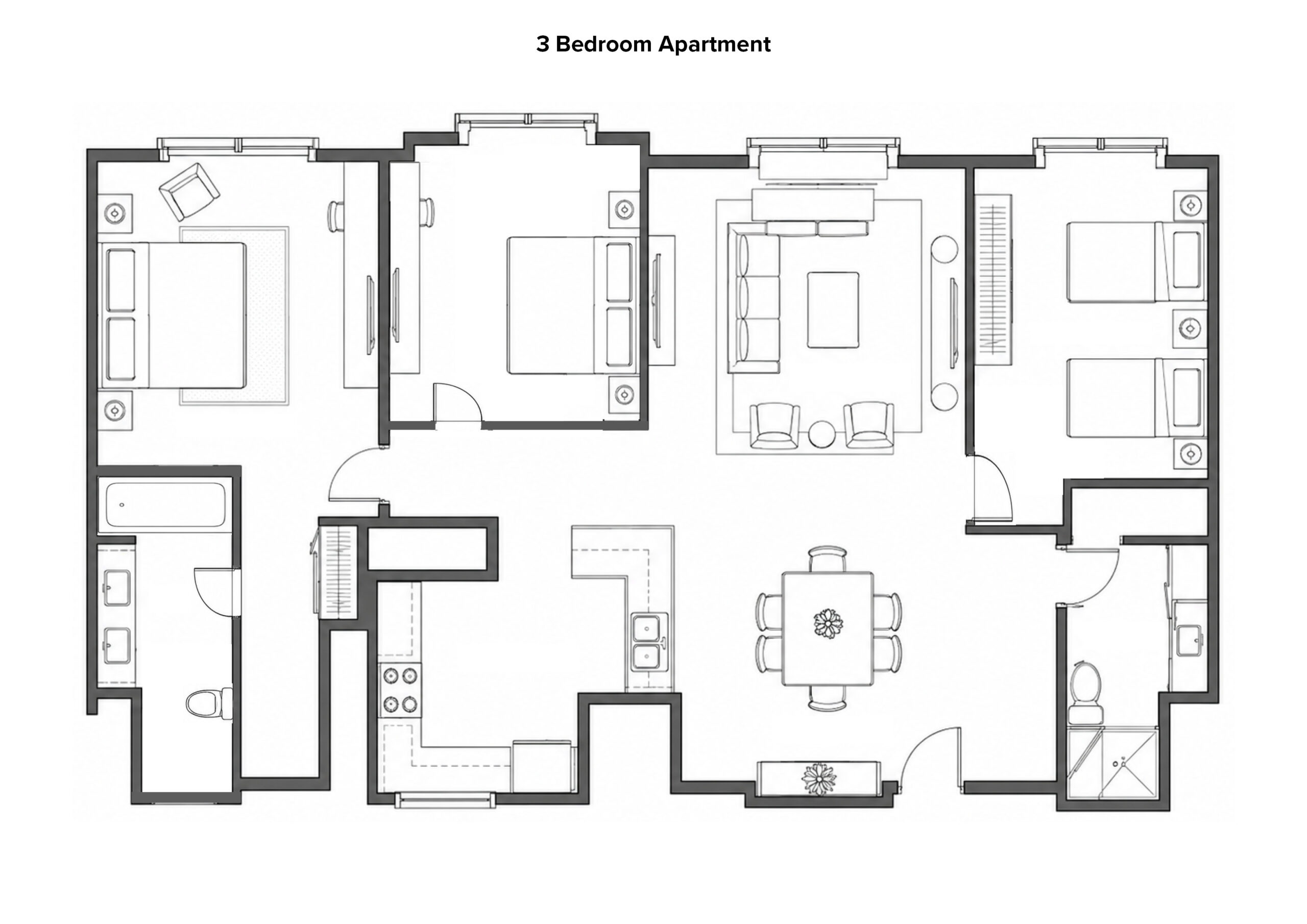 3 Bedroom 間取り図