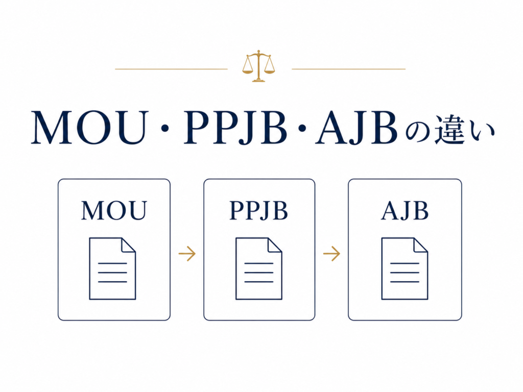 インドネシア不動産購入におけるMOU・PPJB・AJBの違い
