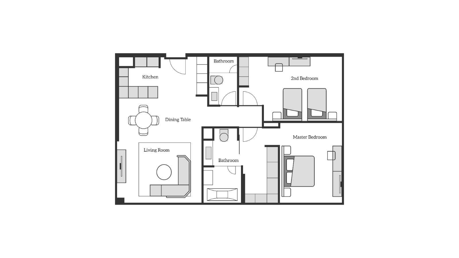 2 Bedroom 110-120sqm 間取り図