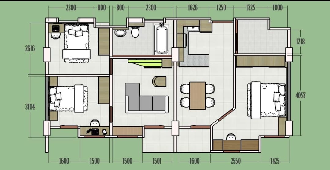 3 Bedroom Royal Superior 92.55sqm 間取り図