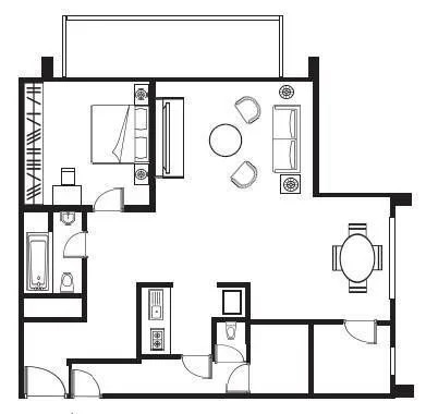 Somerset Grand Citra 1 Bedroom Deluxe 96sqm 間取り図