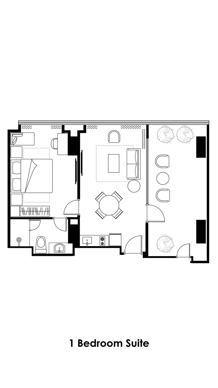 Oakwood Slipi Jakarta 1 Bedroom Suite 79sqm 間取り図