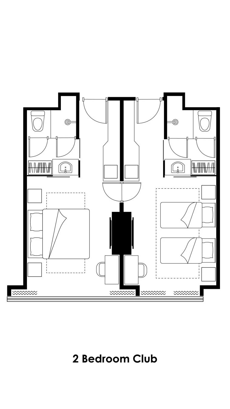 Oakwood Slipi Jakarta 2 Bedroom Club 54sqm 間取り図